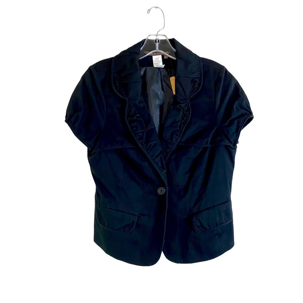 Tex by Max Azria Short Sleeve Black One Button Blazer Sz M - HSH 1173